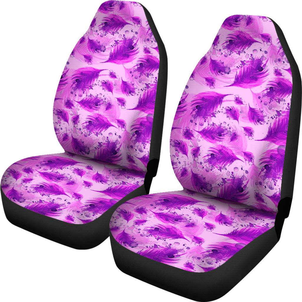 Purple Feathers Car Seat Covers