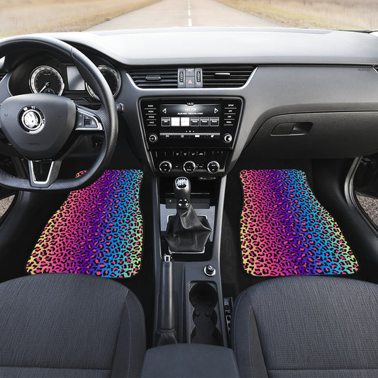 Colorful Leopart Print Car Floor Mats