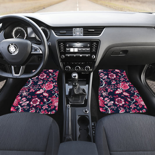 Pink Red Flowers Car Floor Mats