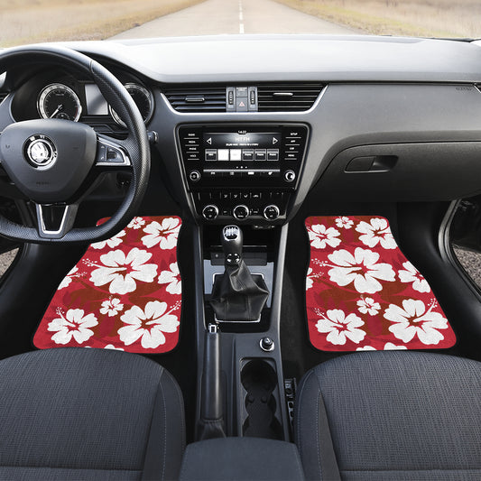 Red Aloha Flowers Car Floor Mats