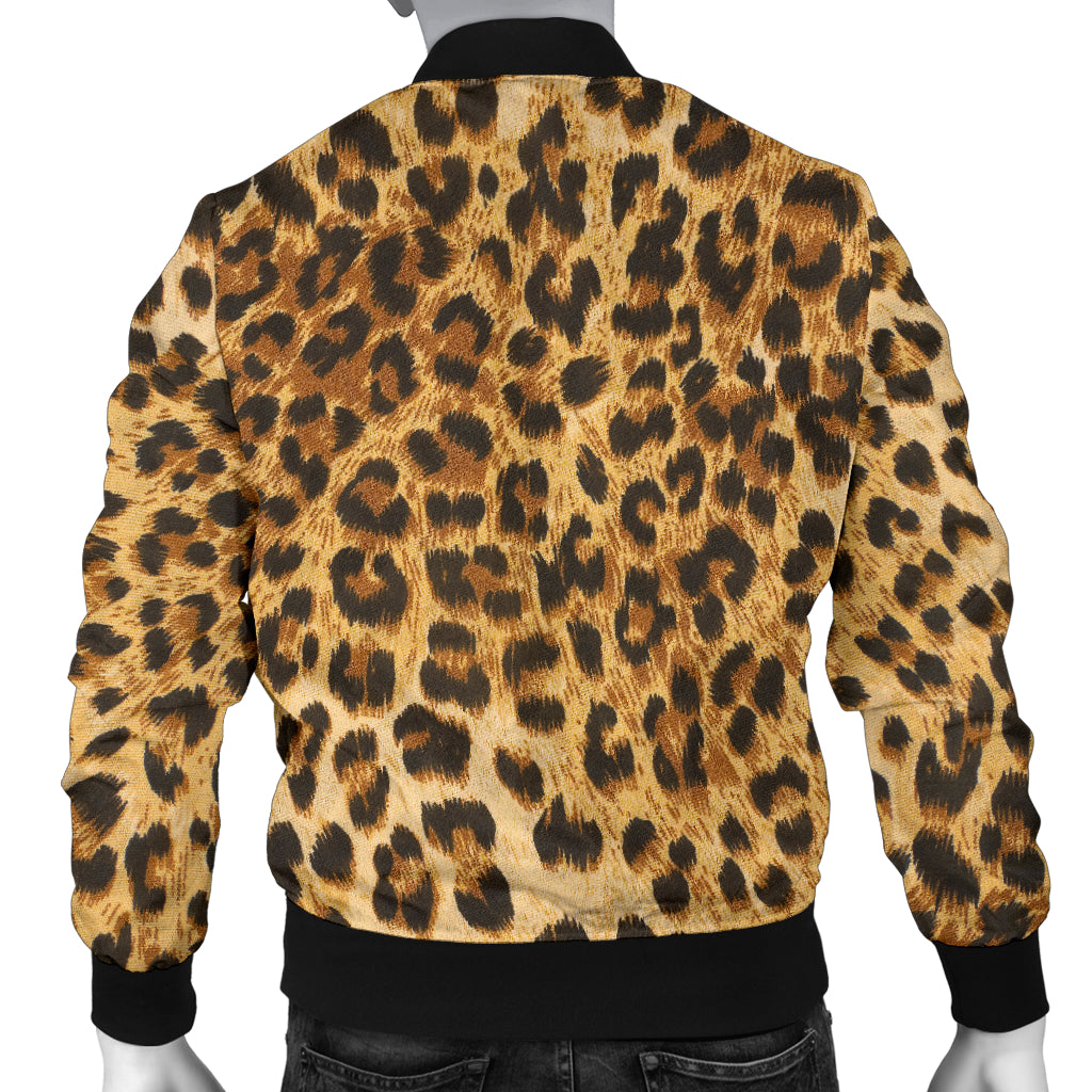 Mens Leopard Print Bomber Jacket