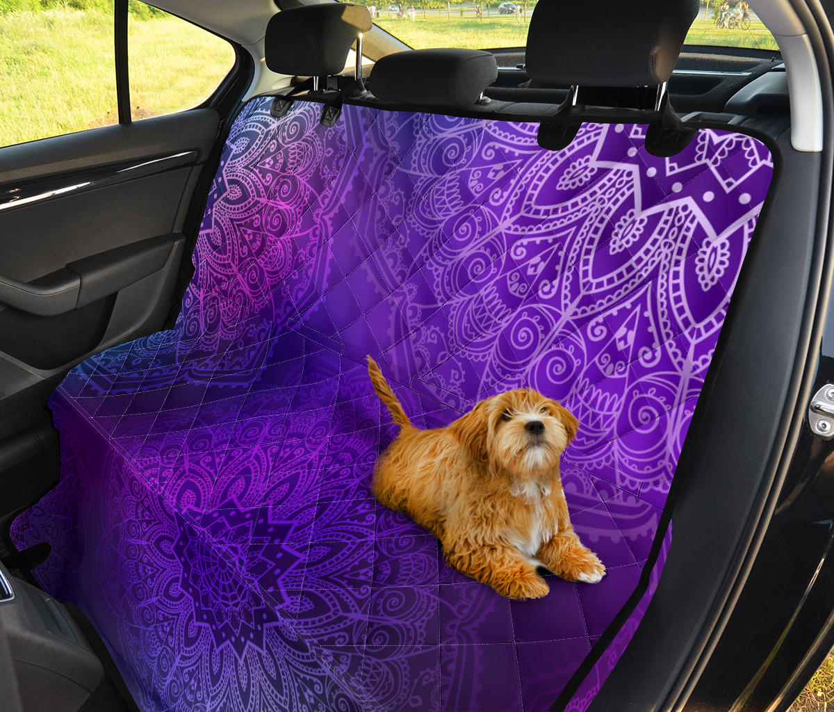 Purple Mandalas Car Back Seat Pet Cover