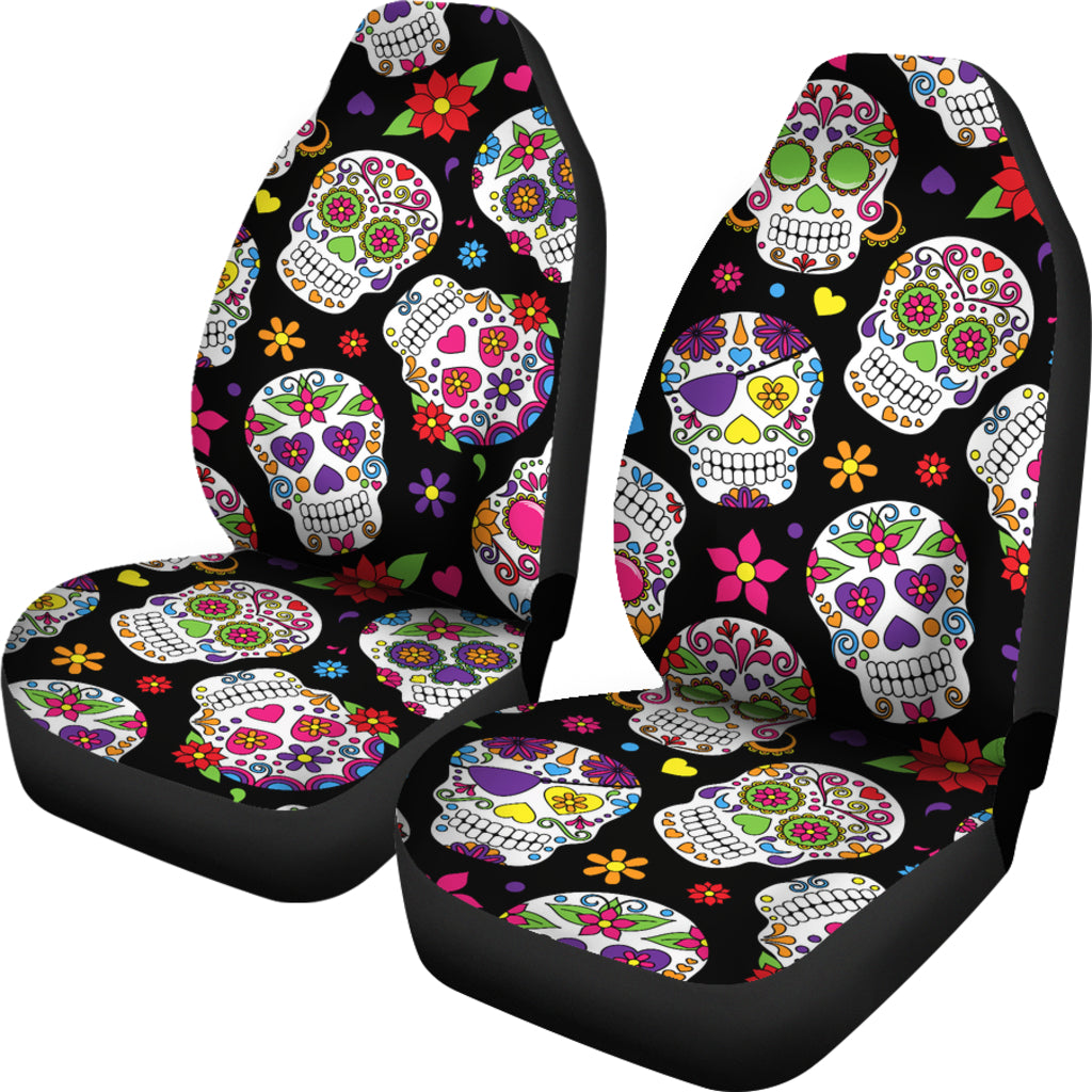 Colorful Sugar Skulls Car Seat Covers