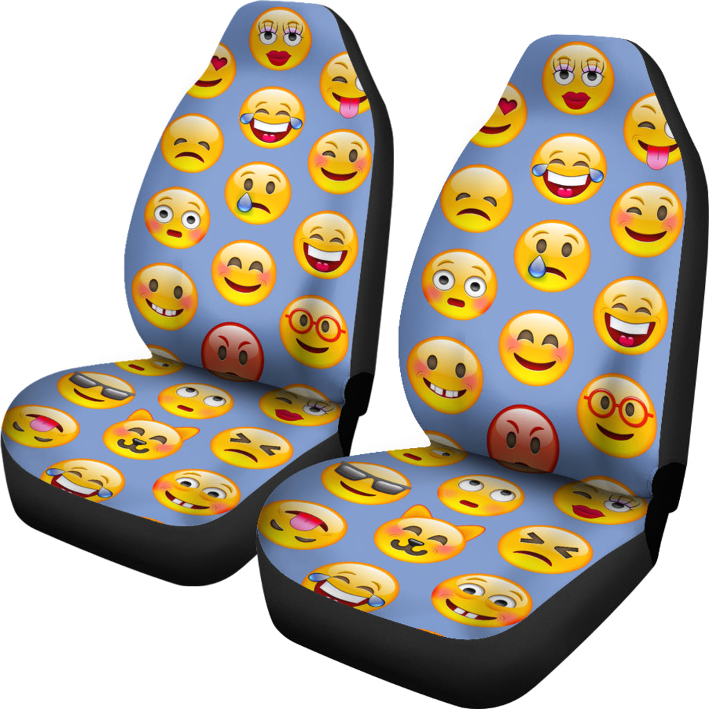 Emojis Blue Car Seat Covers