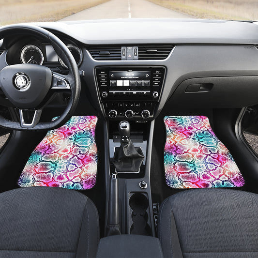 Colorful Snake Skin Print Car Floor Mats