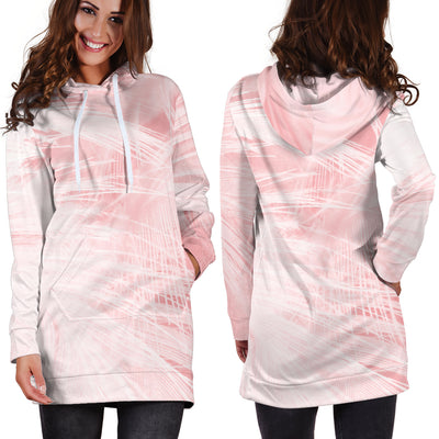 Pink Feathers Womens Hoodie Dress