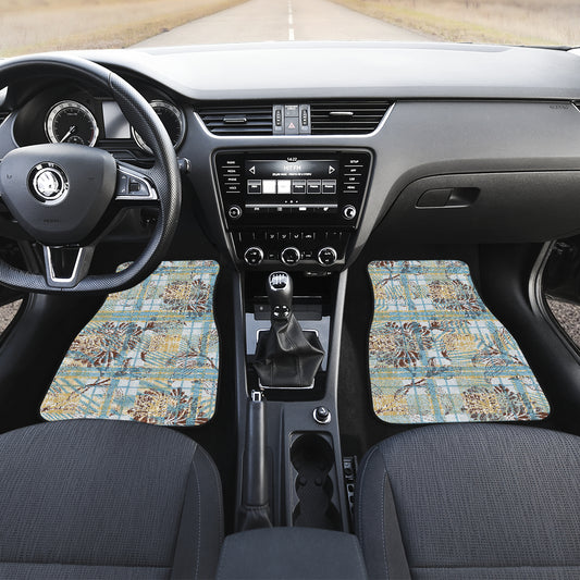 Floral Plaid Car Floor Mats