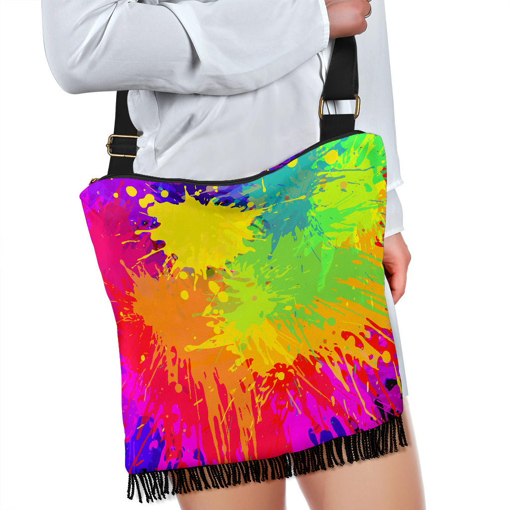 Colorful Paint Splatter Abstrcat Art Crossbody Bag