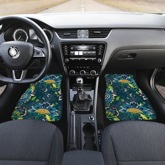 Elegant Floral Decor Car Floor Mats