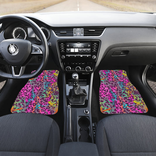 Pink Leopard Print Car Floor Mats