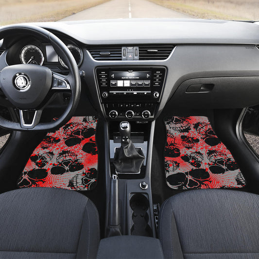 Red Skulls Car Floor Mats