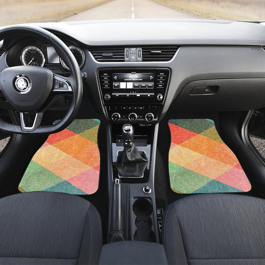 Pastel Diamond Plaid Car Floor Mats