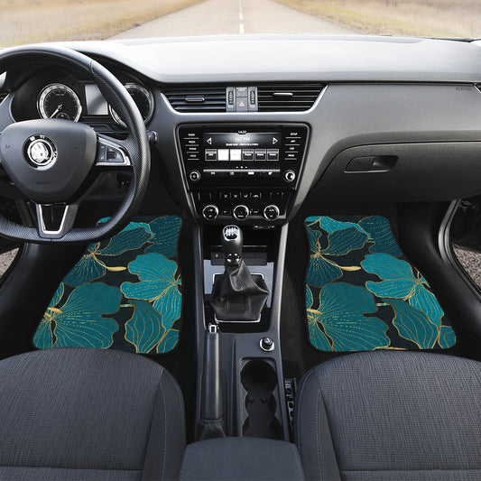Green Flowers Car Floor Mats