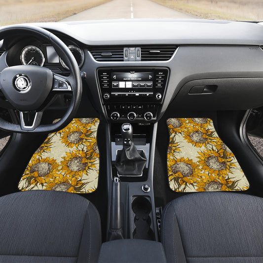 Vintage Sunflowers Car Floor Mats