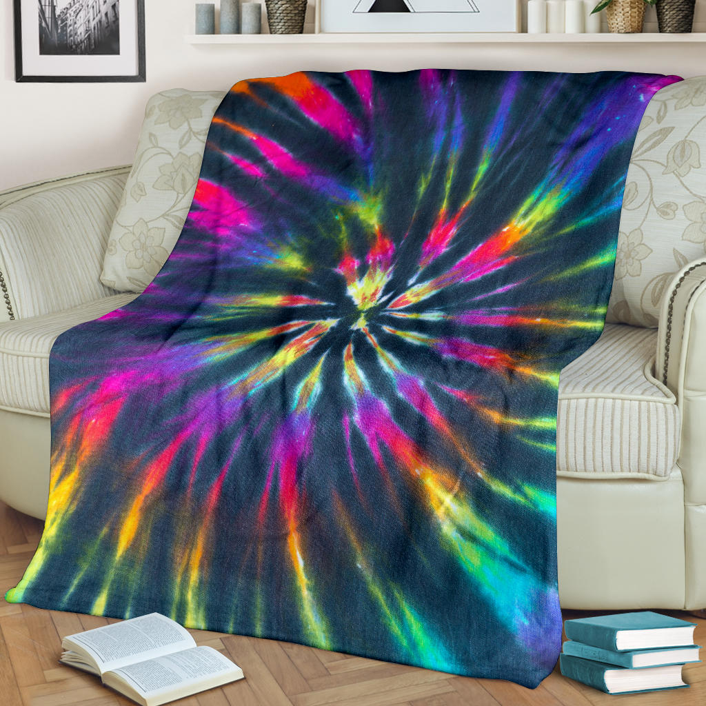 Colorful Neon Tie Dye Blanket