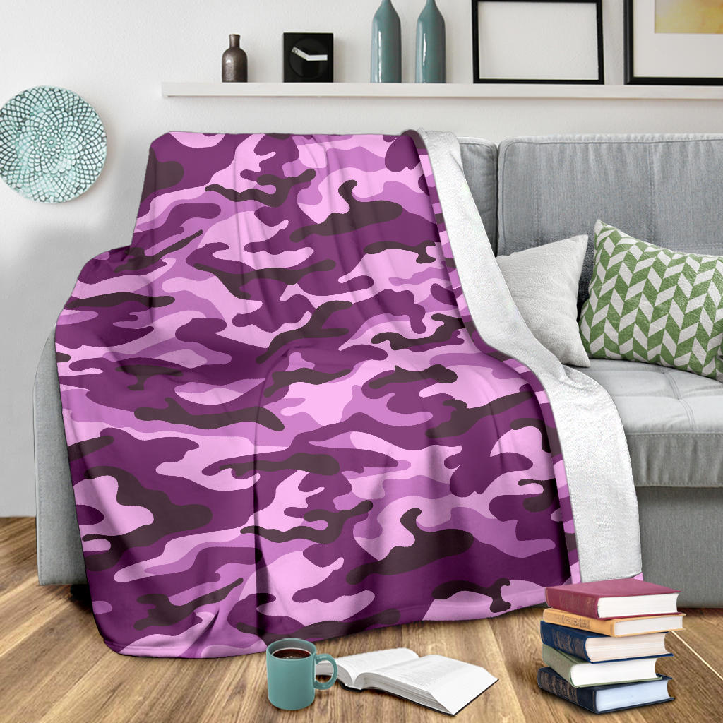 Purple Camouflage Blanket