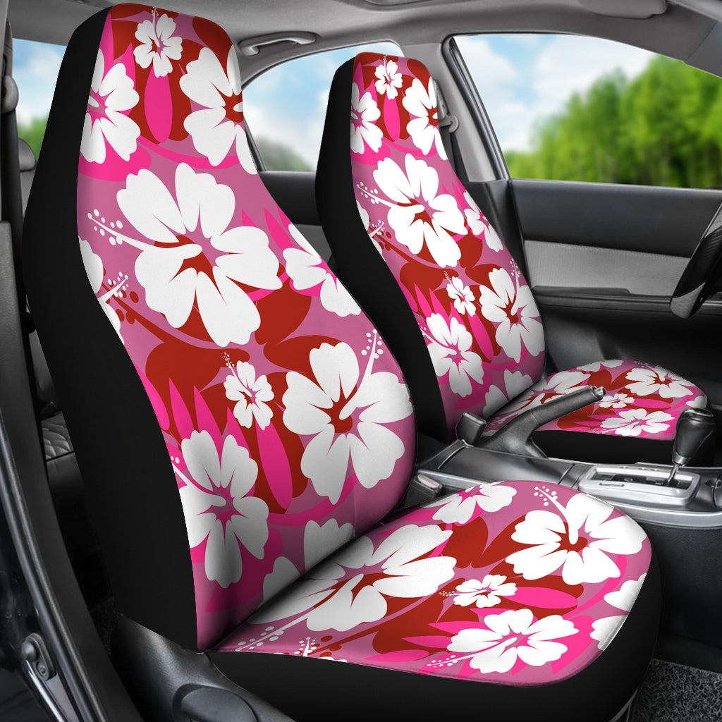 Pink Aloha Flowers Car Seat Covers