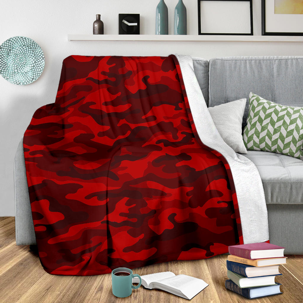 Red Camouflage Blanket