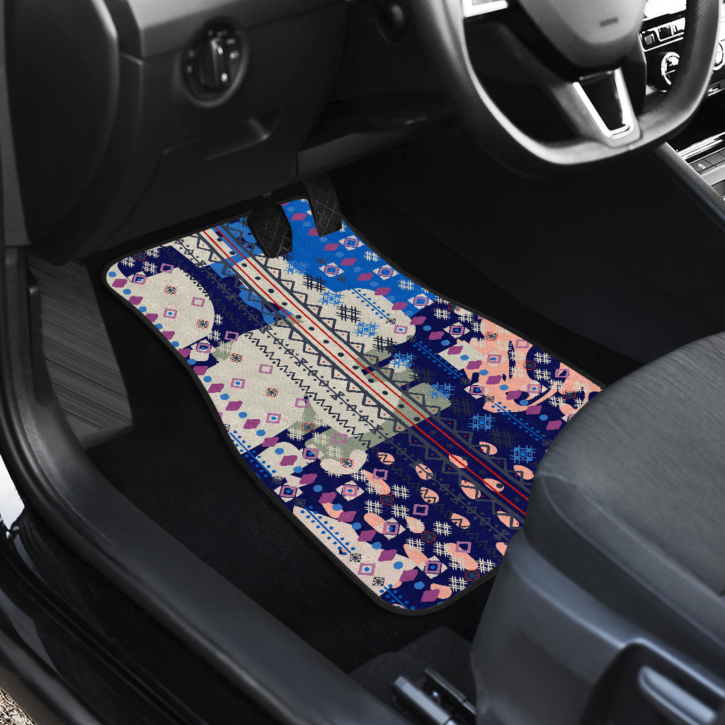 Blue Grey Abstract Car Floor Mats