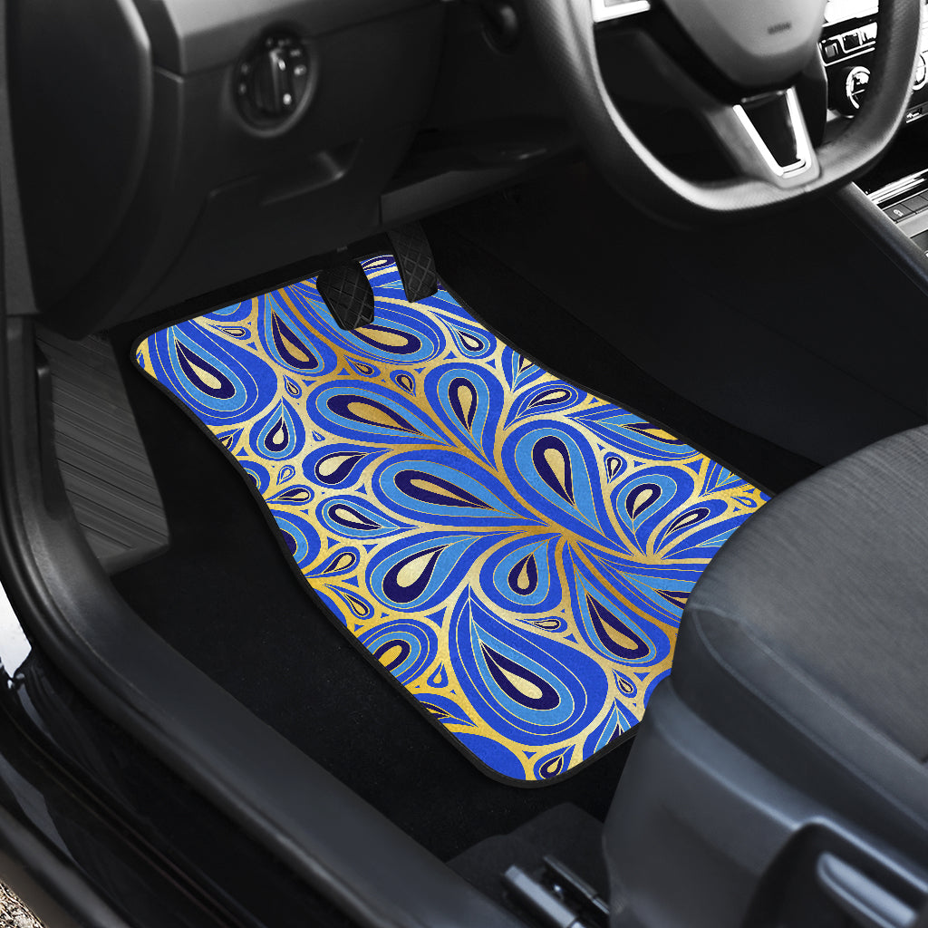 Blue & Gold Decor Car Floor Mats