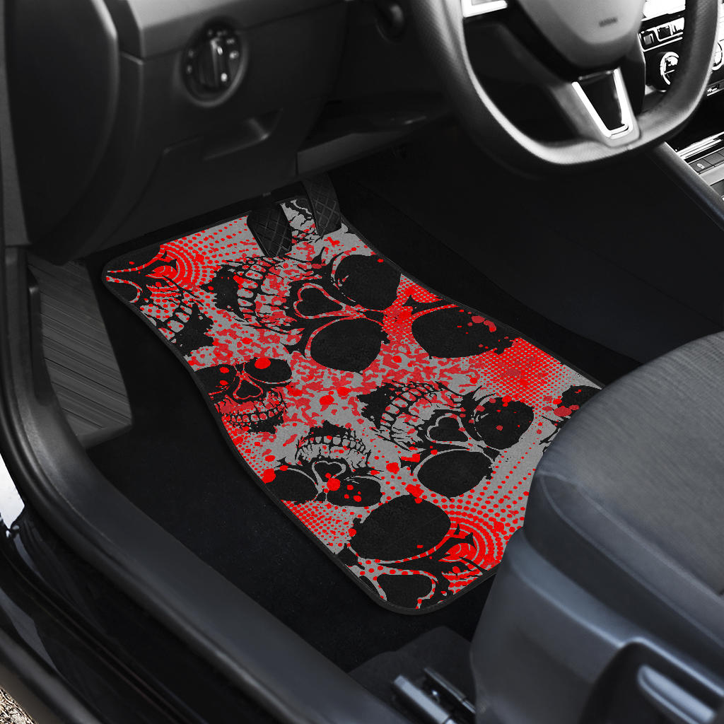 Red Skulls Car Floor Mats