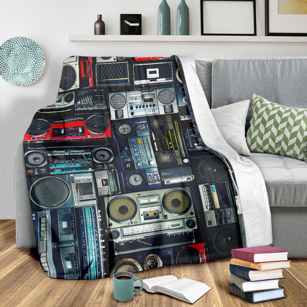 Vintage Stereos Boomboxes Blanket