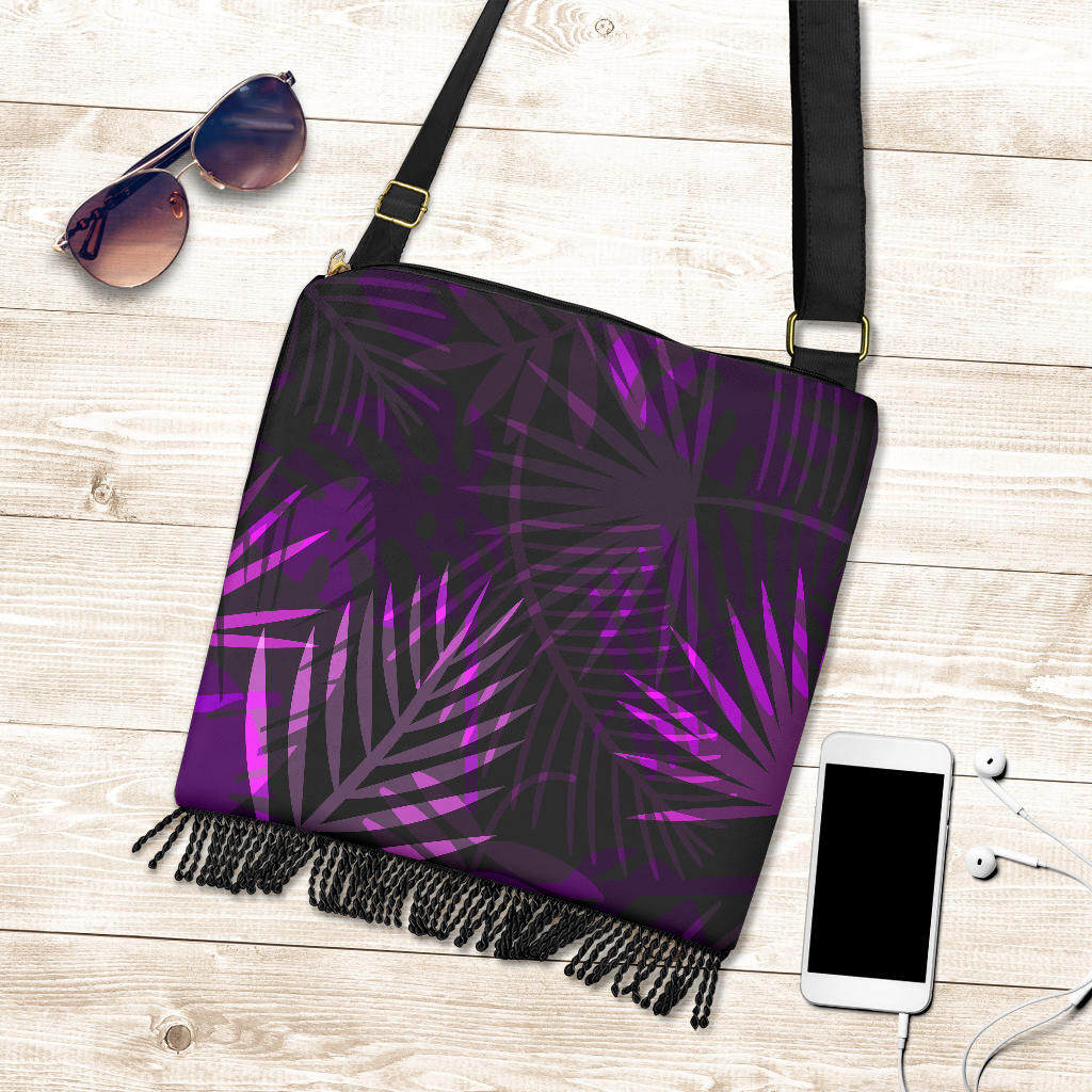 Purple Leaves Crossbody Bag