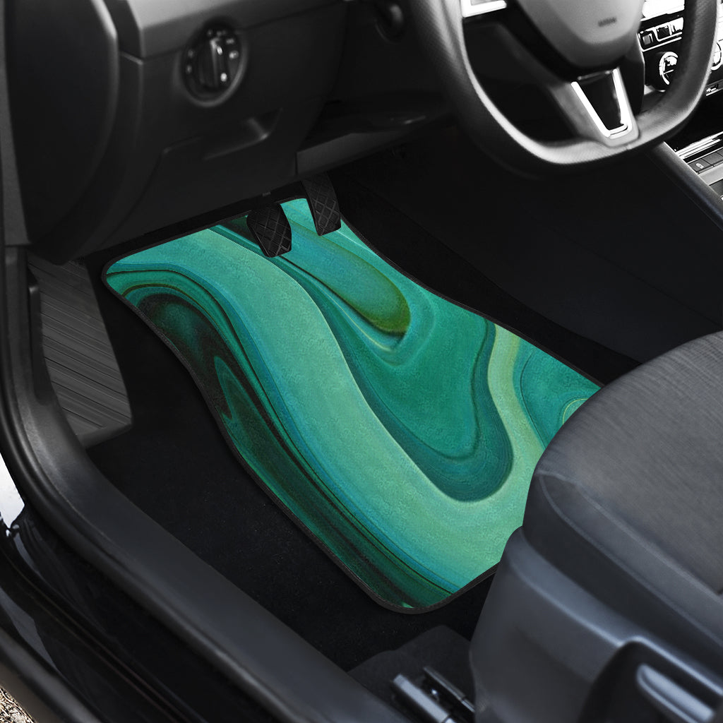 Green Marble Print Car Floor Mats