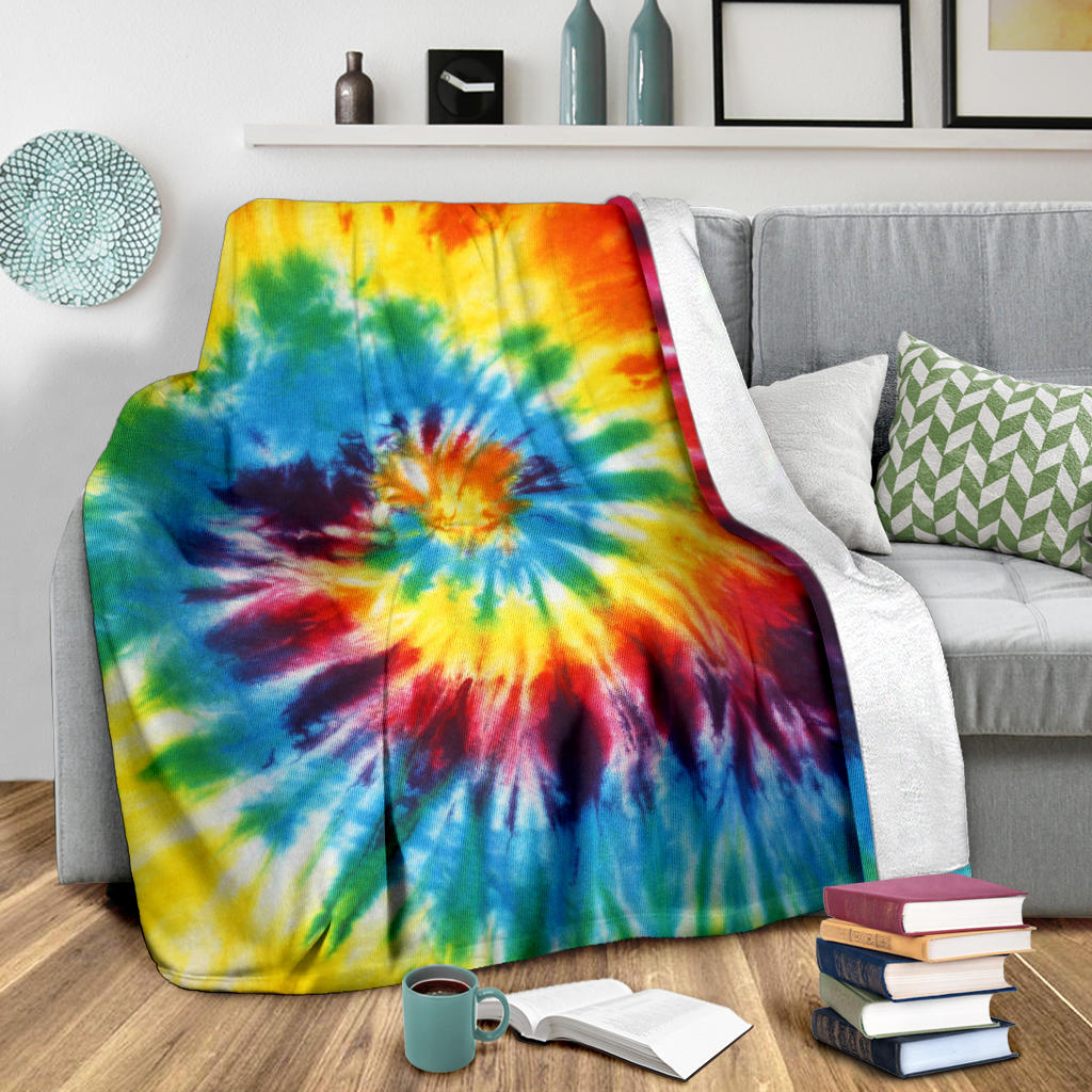 Colorful Tie Dye Abstract Art Blanket
