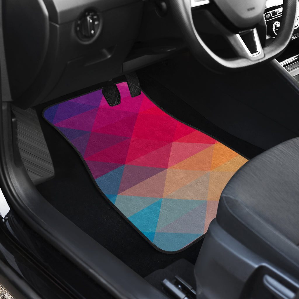 Colorful Abstract Triangles Car Floor Mats