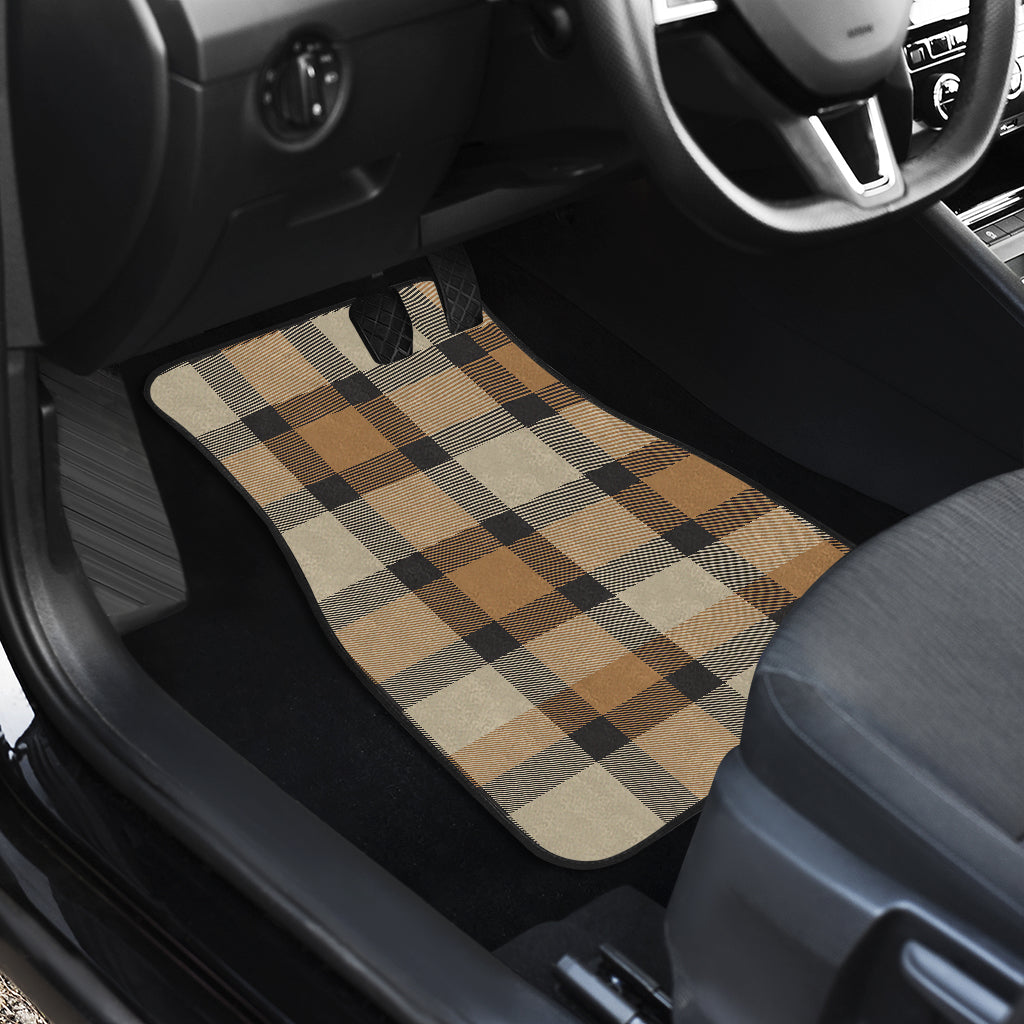 Brown Plaid Car Floor Mats