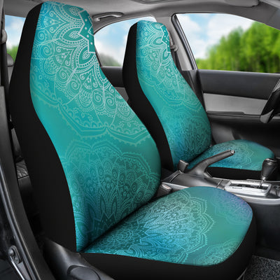 Light Green Teal Mandalas Car Seat Covers