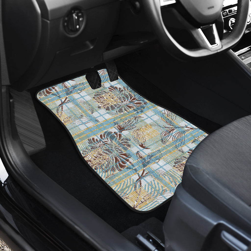 Floral Plaid Car Floor Mats