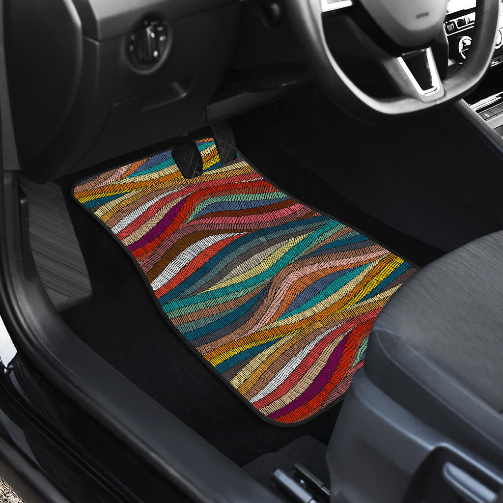 Colorful Abstract Waves Car Floor Mats