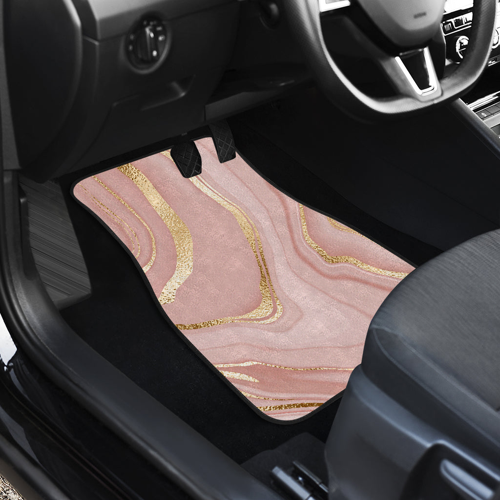 Cream Marble Print Car Floor Mats