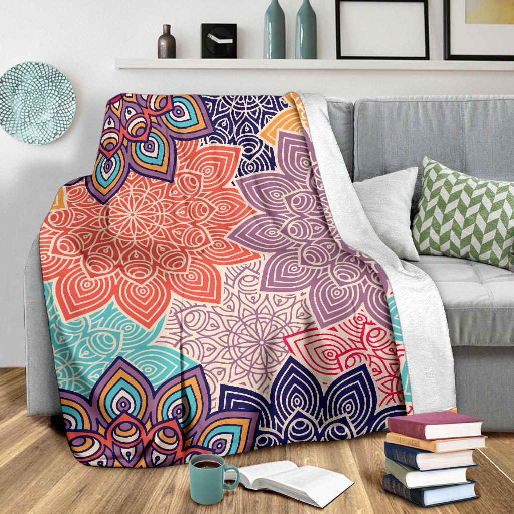 Colorful Floral Mandalas Blanket