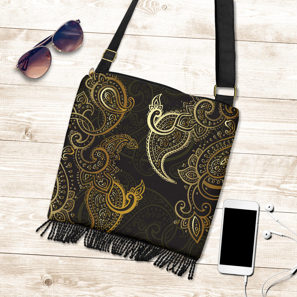 Rusty Gold Brown Decor Crossbody Bag