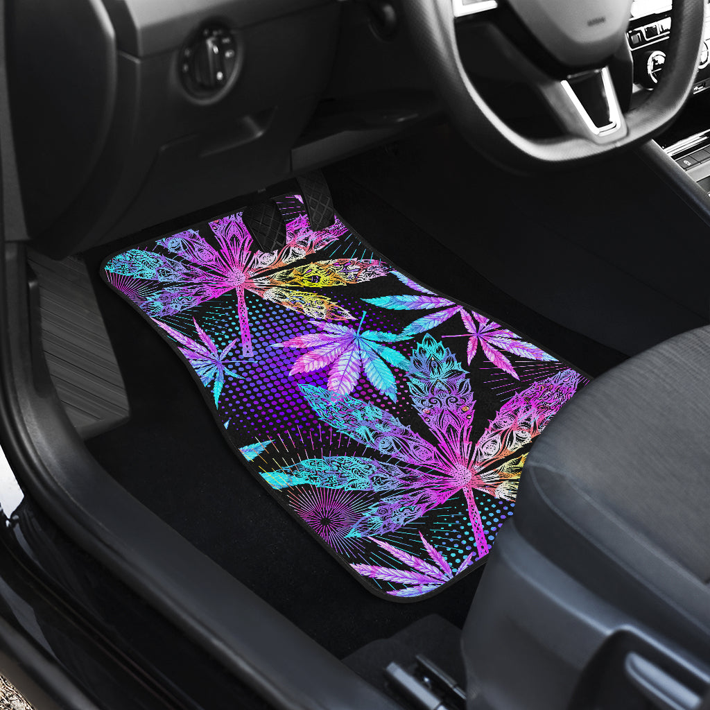 Colorful Weed Plant Car Floor Mats