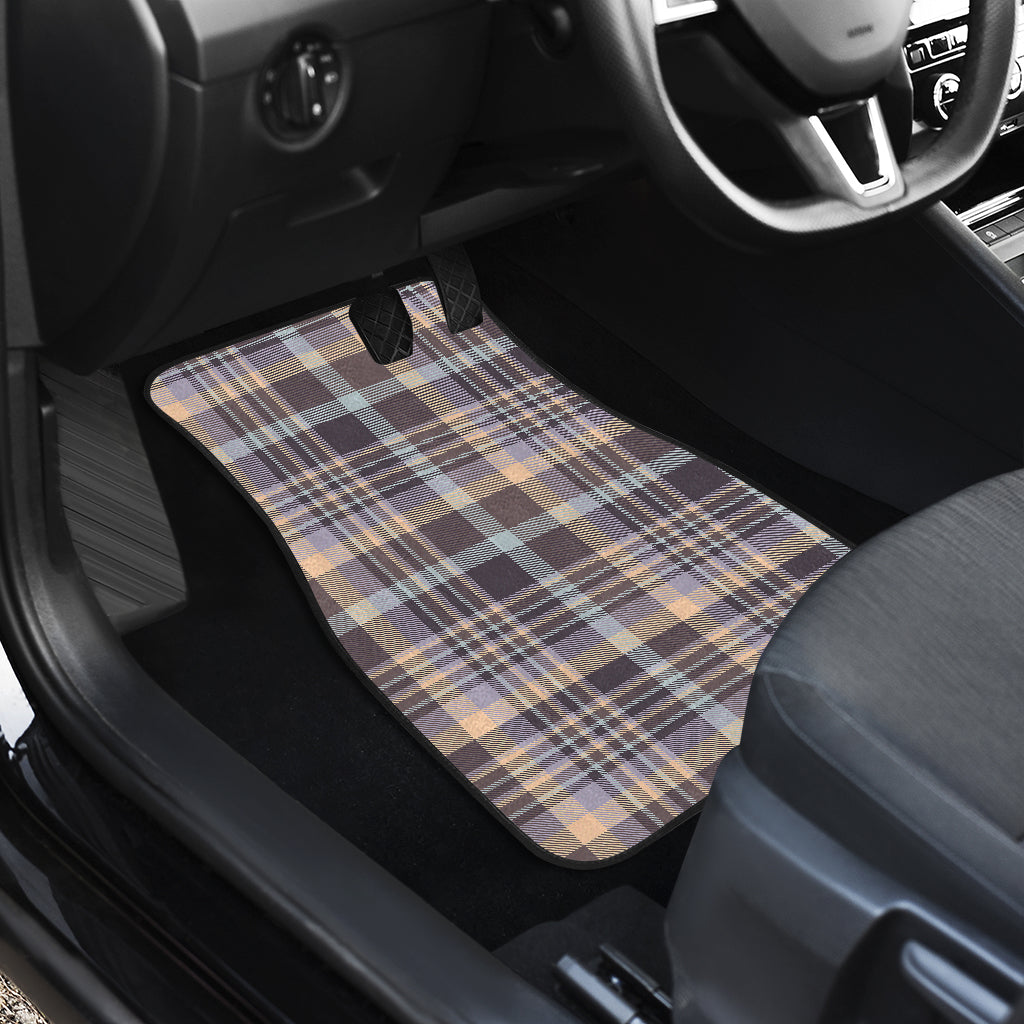 Beige Plaid Car Floor Mats