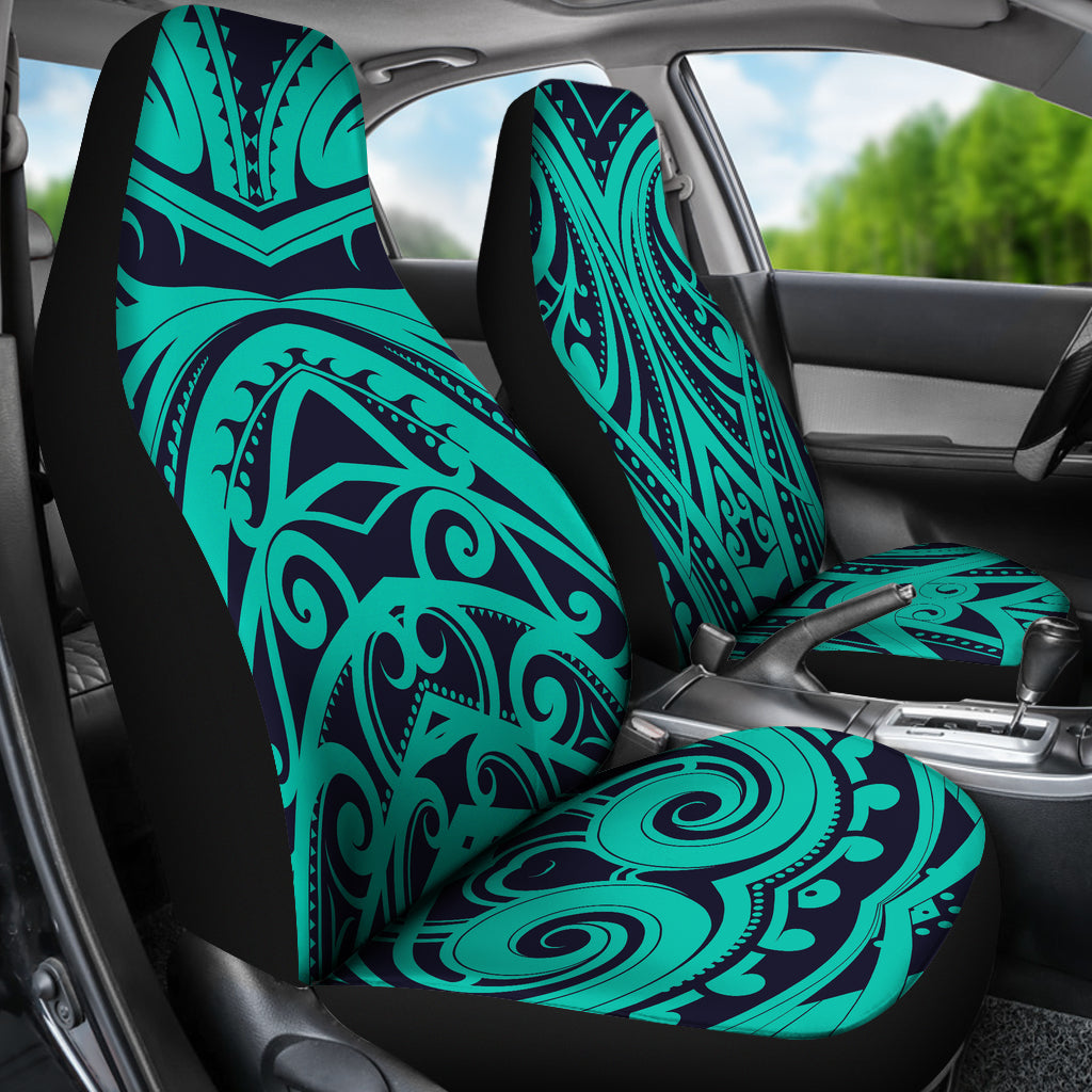Light Green Tribal Polynesian Car seat Covers