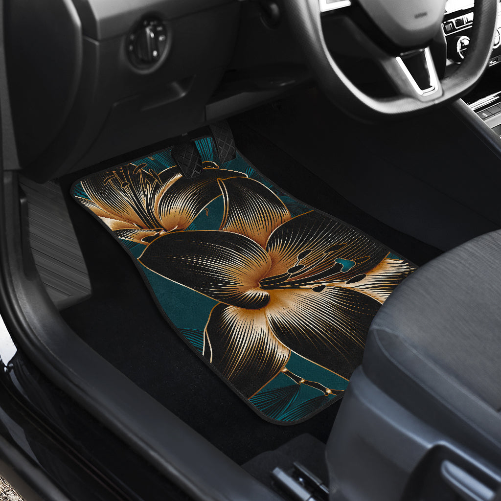 Dark Floral Car Floor Mats