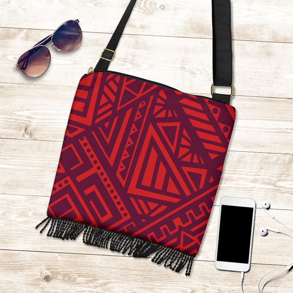 Red Tribal Polynesian Crossbody Bag