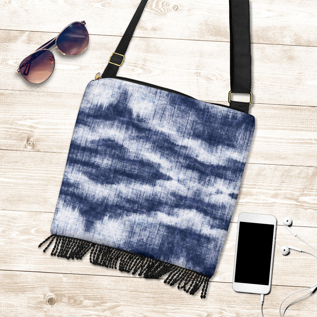 Denim Blue Abtract Crossbody Bag
