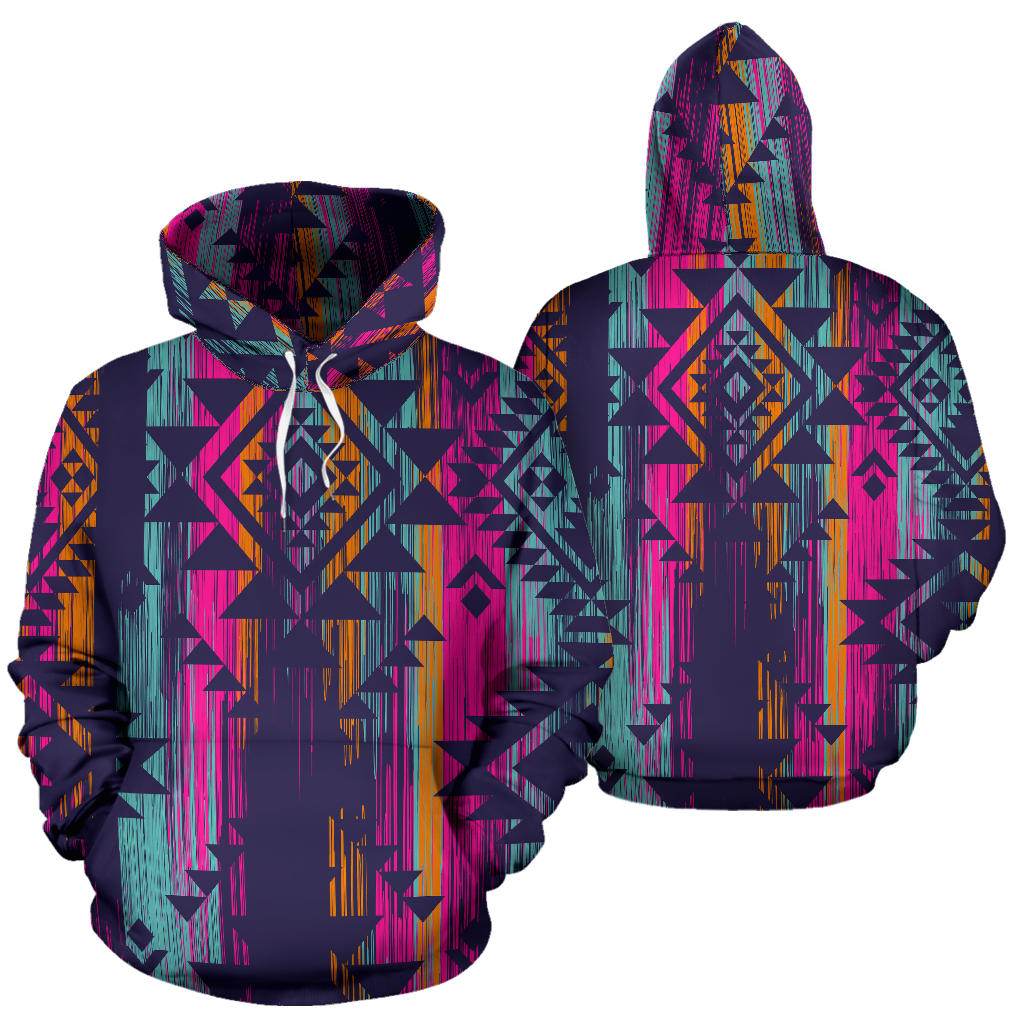 Colorful Boho Aztec Streaks Hoodie