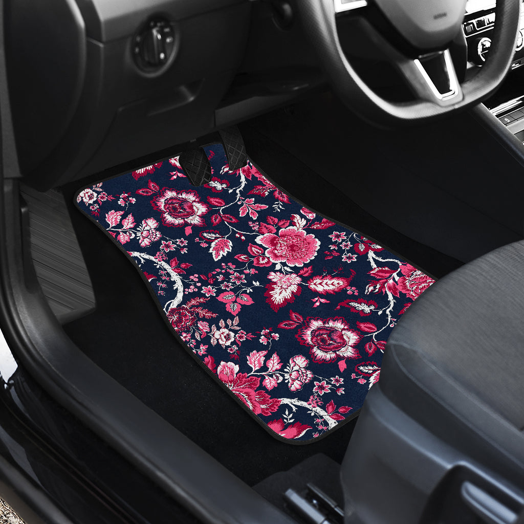 Pink Red Flowers Car Floor Mats