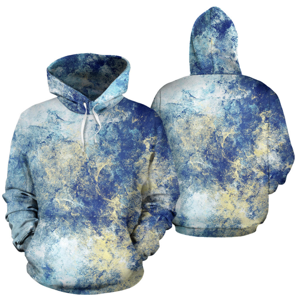 Blue Yellow Grunge Hoodie