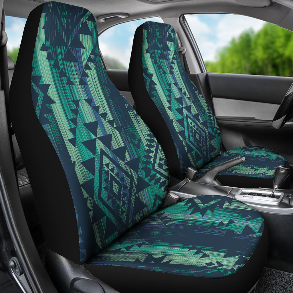 Green Boho Aztec Streaks Car Seat Covers