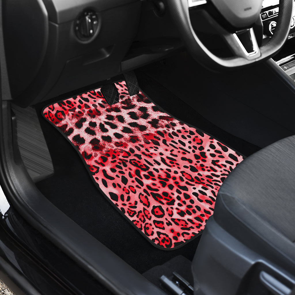 Pink Leopard Print Car Floor Mats