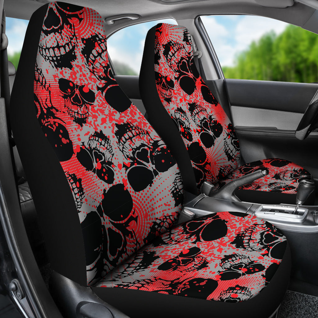 Red Skulls Car Seat Covers