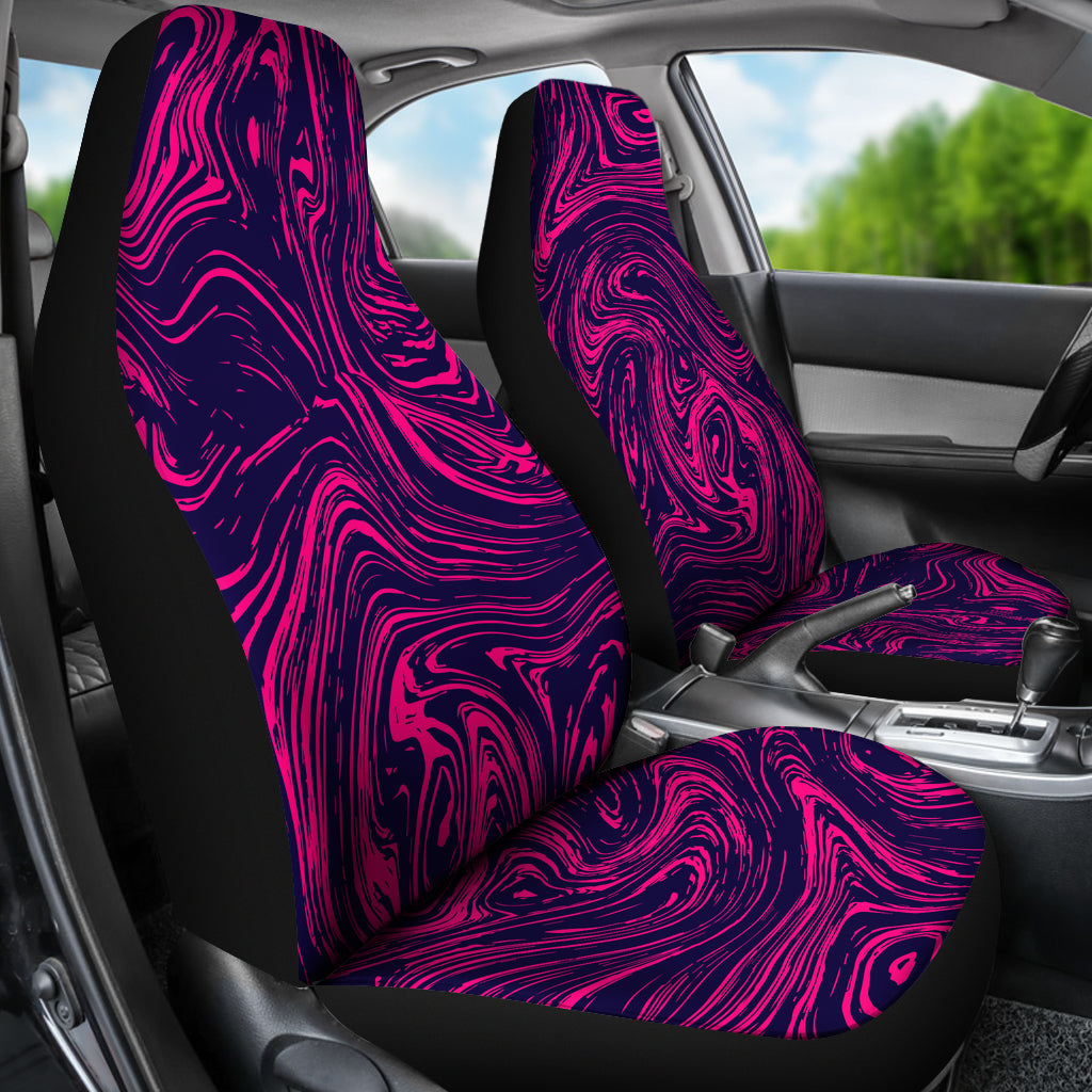 Pink & Purple Swirls Abstract Art Car Seat Covers